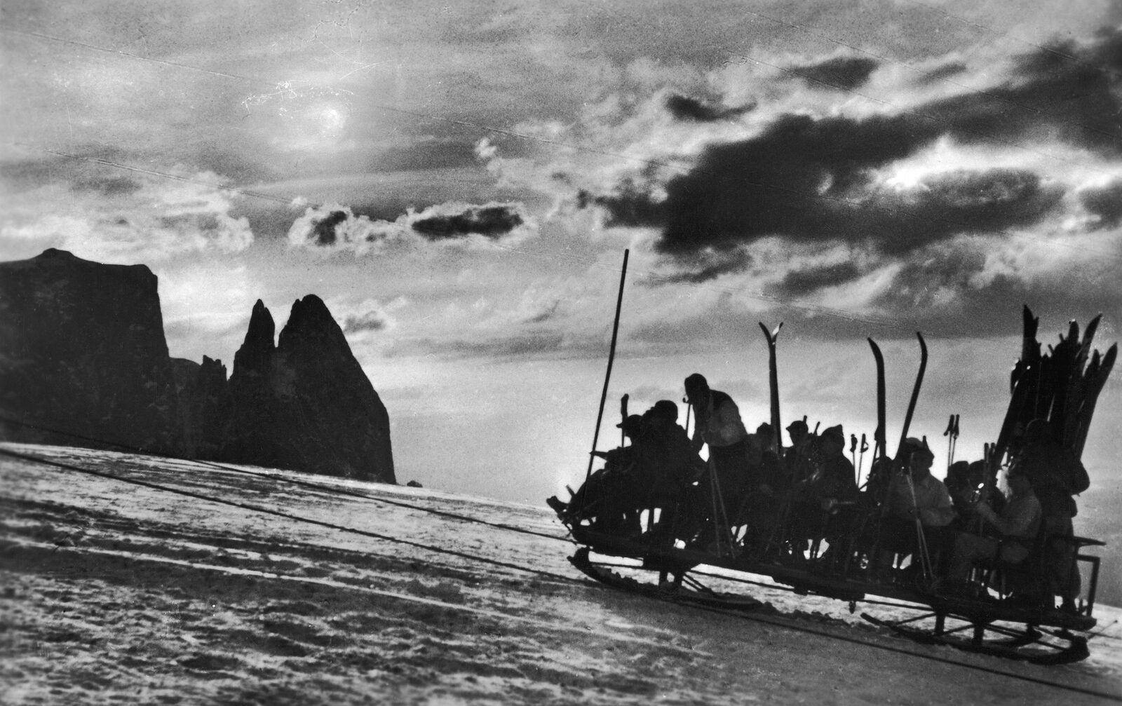 Slittovia Joch-Panorama, Seiser Alm ca. 1938